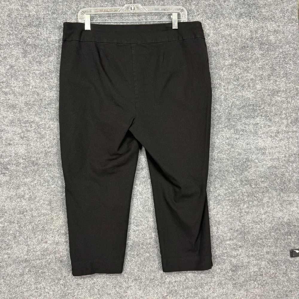 Chicos So Slimming Crop Pants 3 Womens 16 Black Pull On Stretch Tummy Control